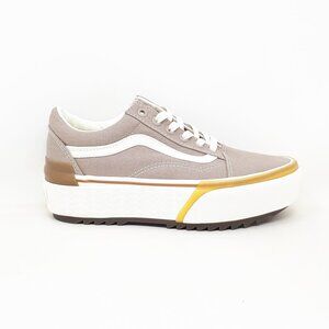 Vans Old Skool Stacked Platform Shoe Sneaker Cobblestone Gray Womens Size 7 US